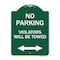 Signmission Parking Violators Will Towed W/ Bidirectional Arrow Heavy-Gauge Alum Sign, 18" x 24", GW-1824-23349 A-DES-GW-1824-23349 - alternate 1